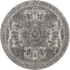 Dover Terrace Collection Area Rug -  Lagoon (Dark Gray) Round Dark Gray Main