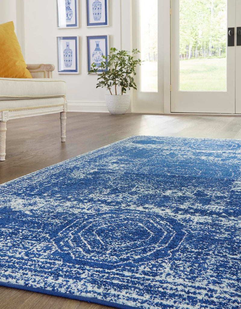 Dover Terrace Collection Area Rug -  Lagoon (Navy Blue) Rectangle Navy Blue  lifestyle 1
