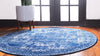 Dover Terrace Collection Area Rug -  Lagoon (Navy Blue) Round Navy Blue  lifestyle 2