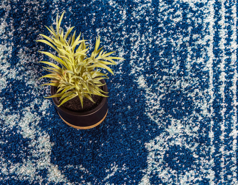 Dover Terrace Collection Area Rug -  Lagoon (Navy Blue) Round Navy Blue  lifestyle 4
