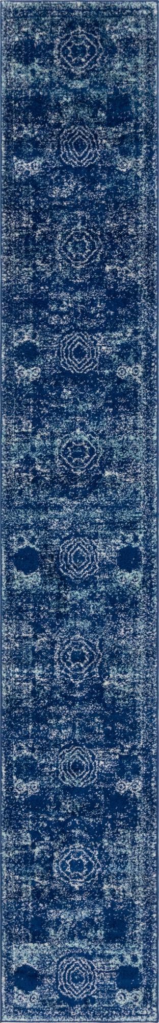 Dover Terrace Collection Area Rug -  Lagoon (Navy Blue) Runner Navy Blue Main