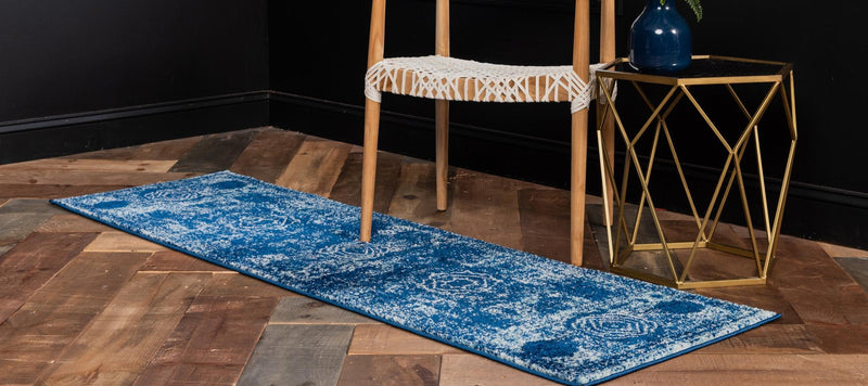 Dover Terrace Collection Area Rug -  Lagoon (Navy Blue) Runner Navy Blue  lifestyle 1