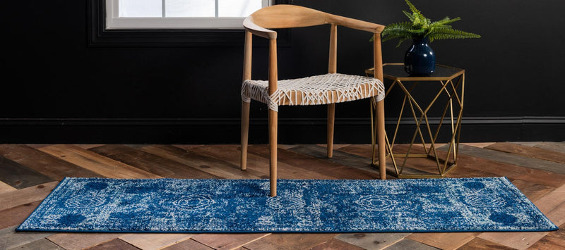 Dover Terrace Collection Area Rug -  Lagoon (Navy Blue) Runner Navy Blue  lifestyle 2