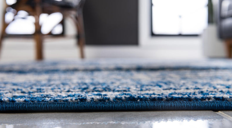 Dover Terrace Collection Area Rug -  Lagoon (Ivory and Blue) Round Ivory and Blue  lifestyle 7