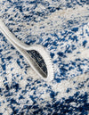 Dover Terrace Collection Area Rug -  Lagoon (Ivory and Blue) Round Ivory and Blue  lifestyle 56