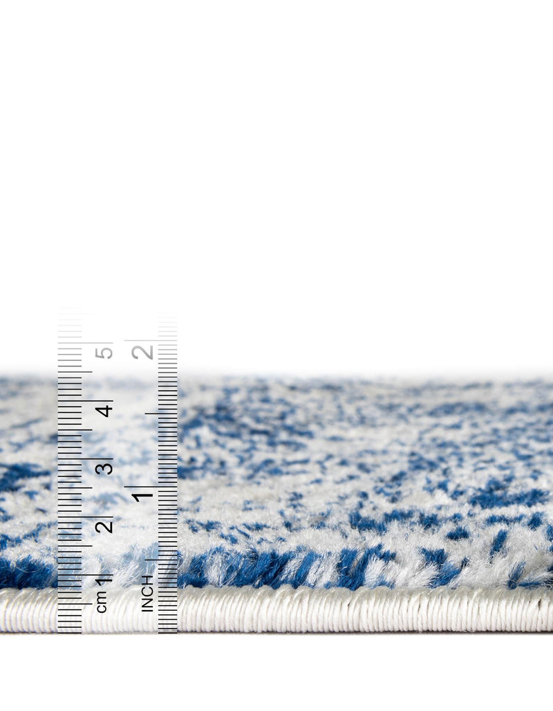 Dover Terrace Collection Area Rug -  Lagoon (Ivory and Blue) Round Ivory and Blue  lifestyle 11