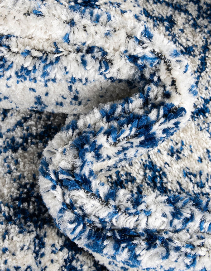 Dover Terrace Collection Area Rug -  Lagoon (Ivory and Blue) Round Ivory and Blue  lifestyle 21