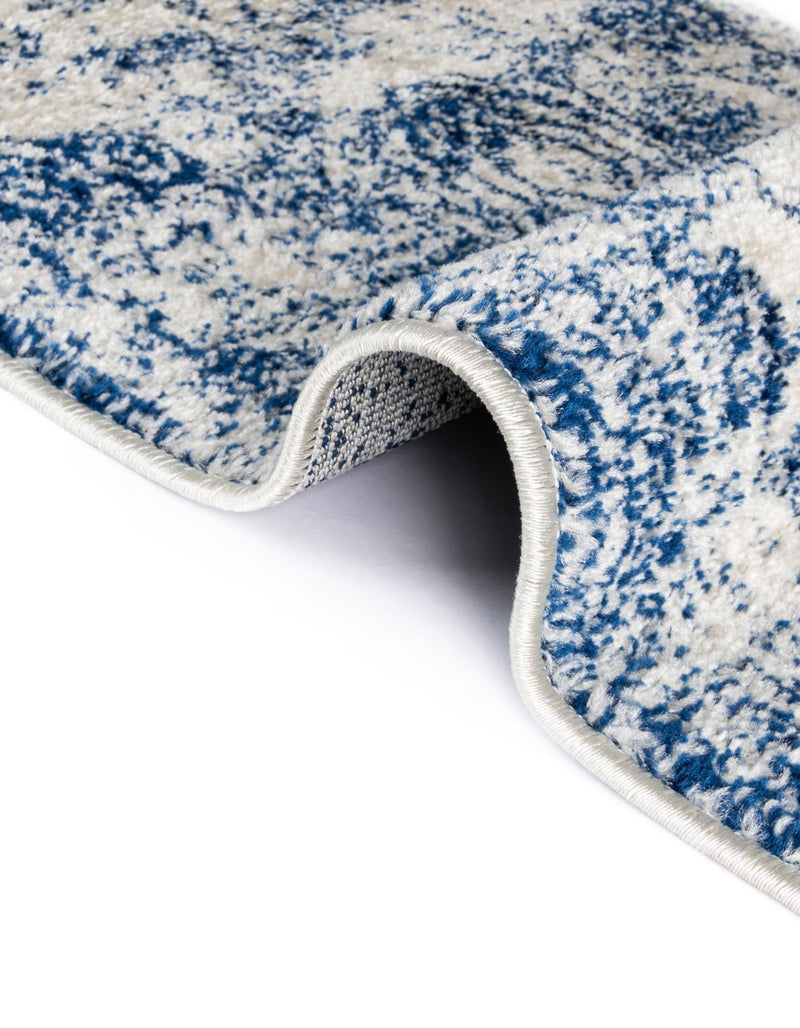Dover Terrace Collection Area Rug -  Lagoon (Ivory and Blue) Round Ivory and Blue  lifestyle 28