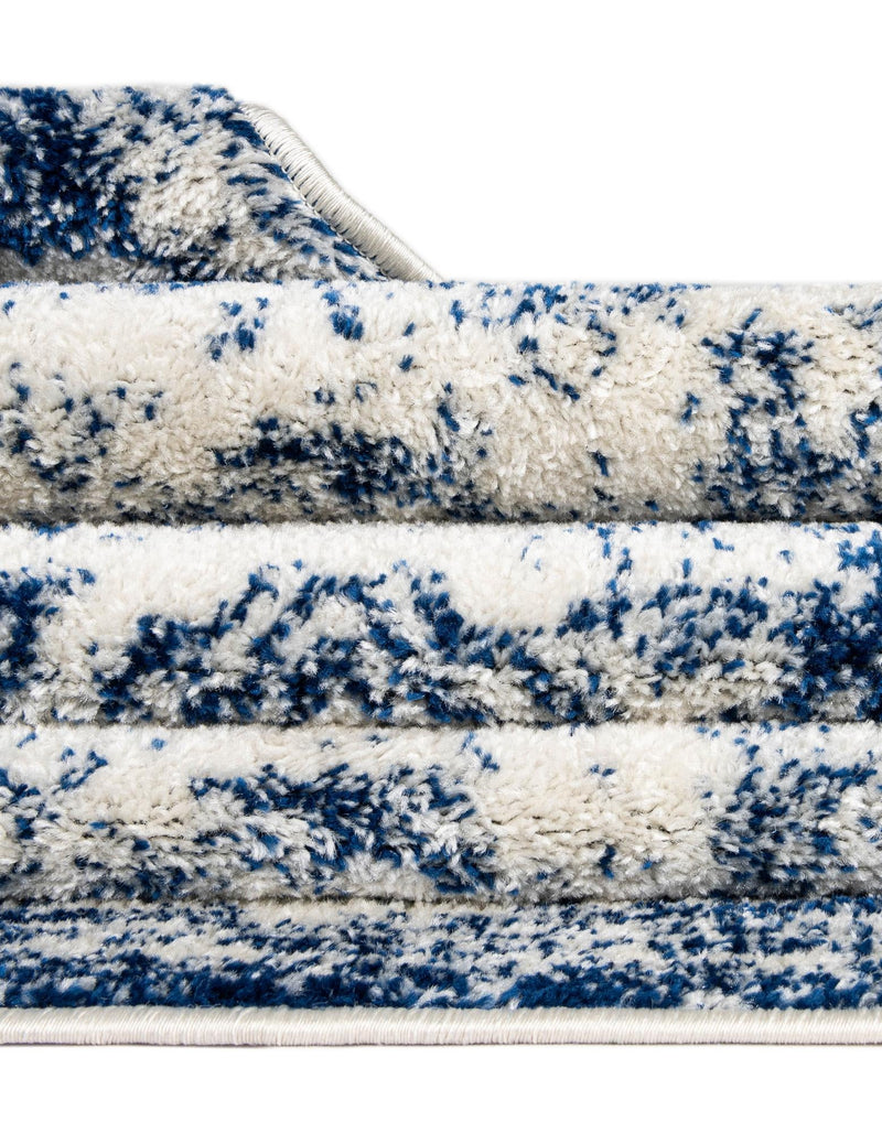 Dover Terrace Collection Area Rug -  Lagoon (Ivory and Blue) Round Ivory and Blue  lifestyle 45
