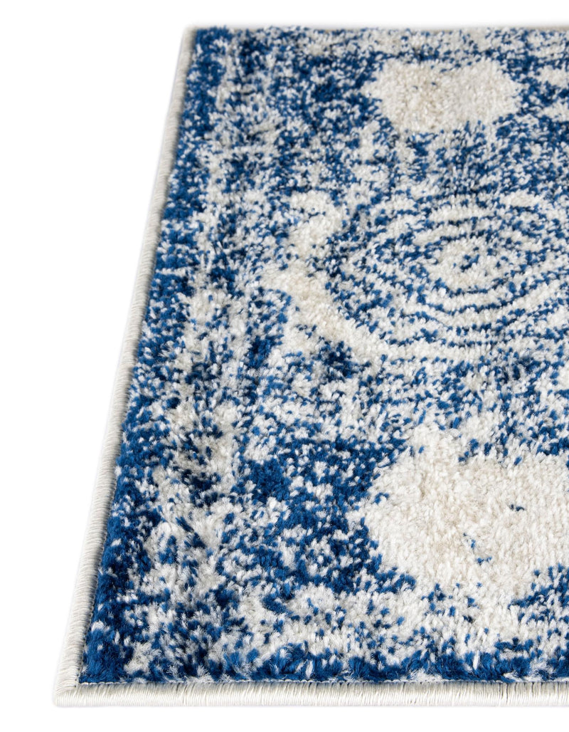 Dover Terrace Collection Area Rug -  Lagoon (Ivory and Blue) Runner Ivory and Blue  lifestyle 9