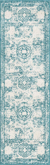 Dover Terrace Collection Area Rug -  Lagoon (Turquoise) Runner Turquoise  lifestyle 13
