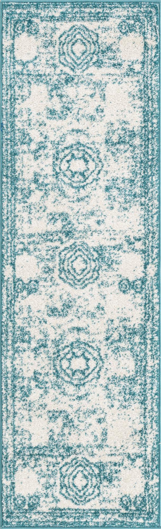 Dover Terrace Collection Area Rug -  Lagoon (Turquoise) Runner Turquoise  lifestyle 13