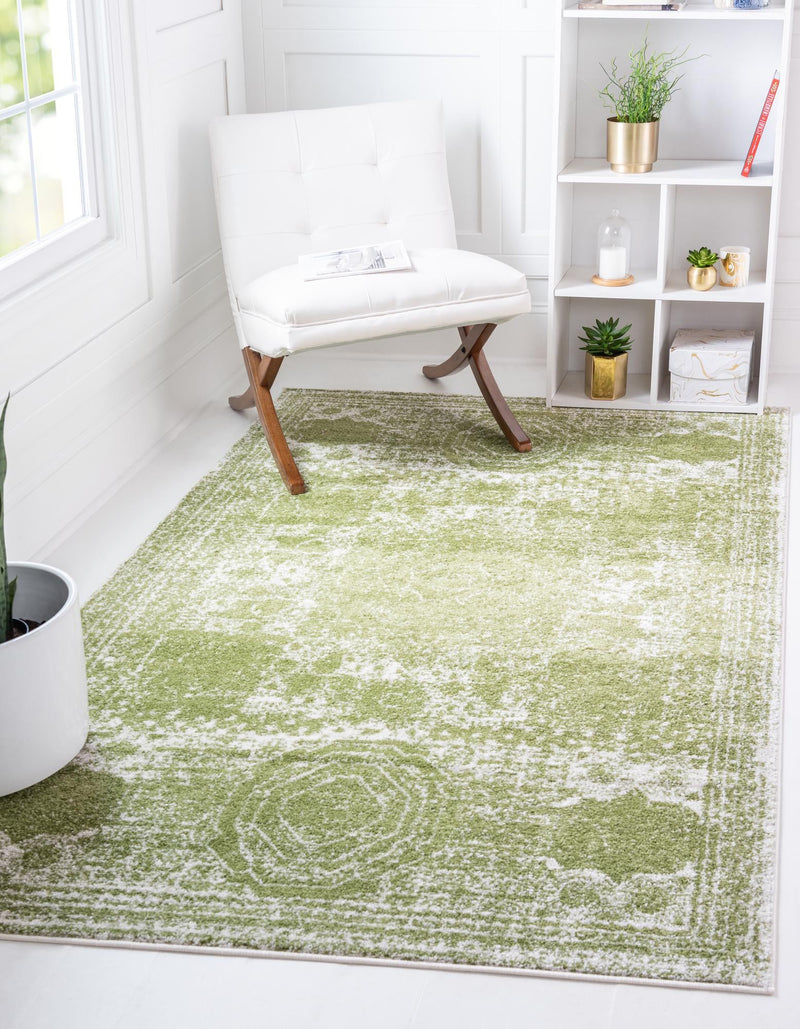 Dover Terrace Collection Area Rug -  Lagoon (Green) Rectangle Green  lifestyle 0