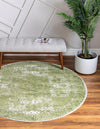 Dover Terrace Collection Area Rug -  Lagoon (Green) Round Green  lifestyle 3