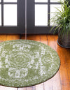 Dover Terrace Collection Area Rug -  Lagoon (Green) Round Green  lifestyle 1