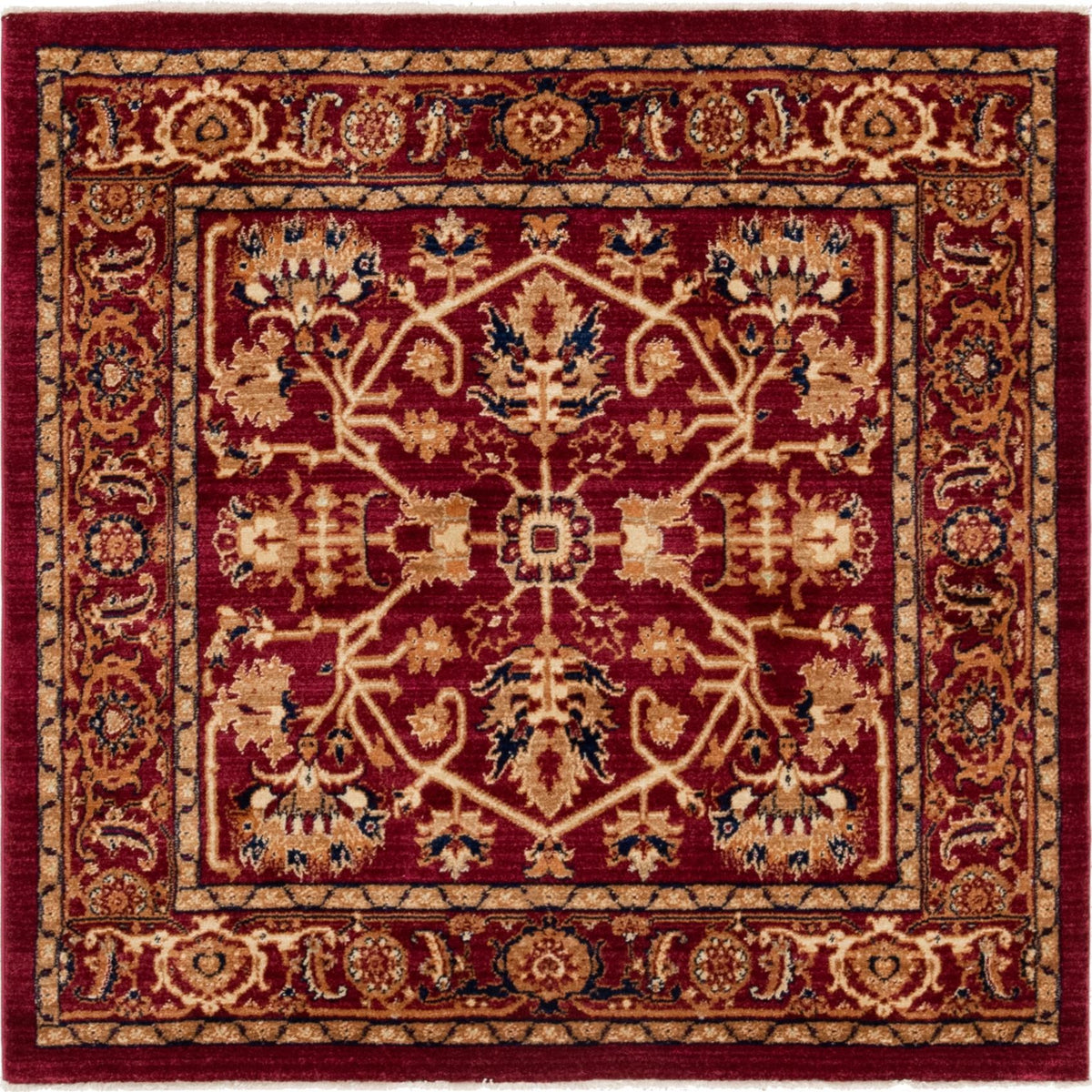 Coastal Haven Collection Area Rug - Seabreeze Square Burgundy  lifestyle 52