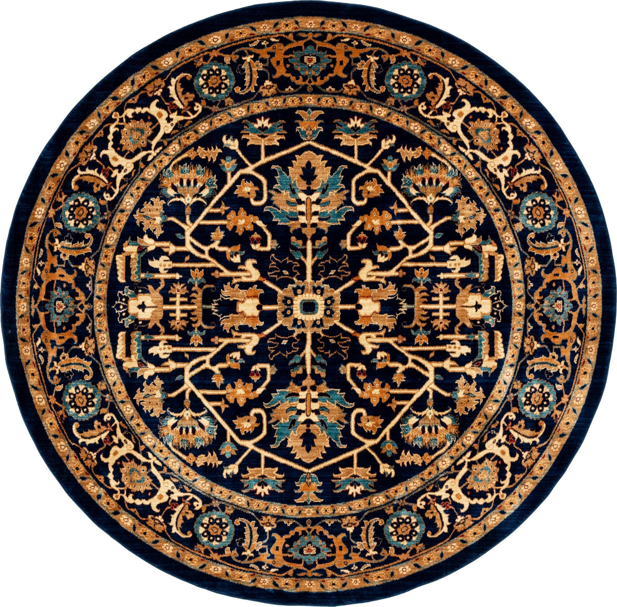 Coastal Haven Collection Area Rug - Seabreeze Round Navy Blue  lifestyle 54