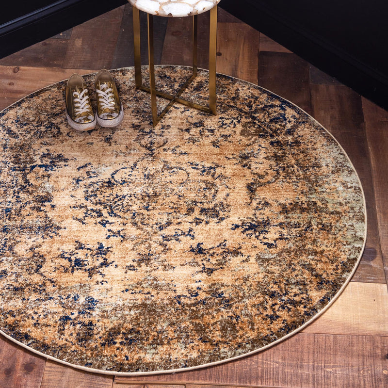 Coastal Haven Collection Area Rug -  Tidepool Round Tan  lifestyle 17