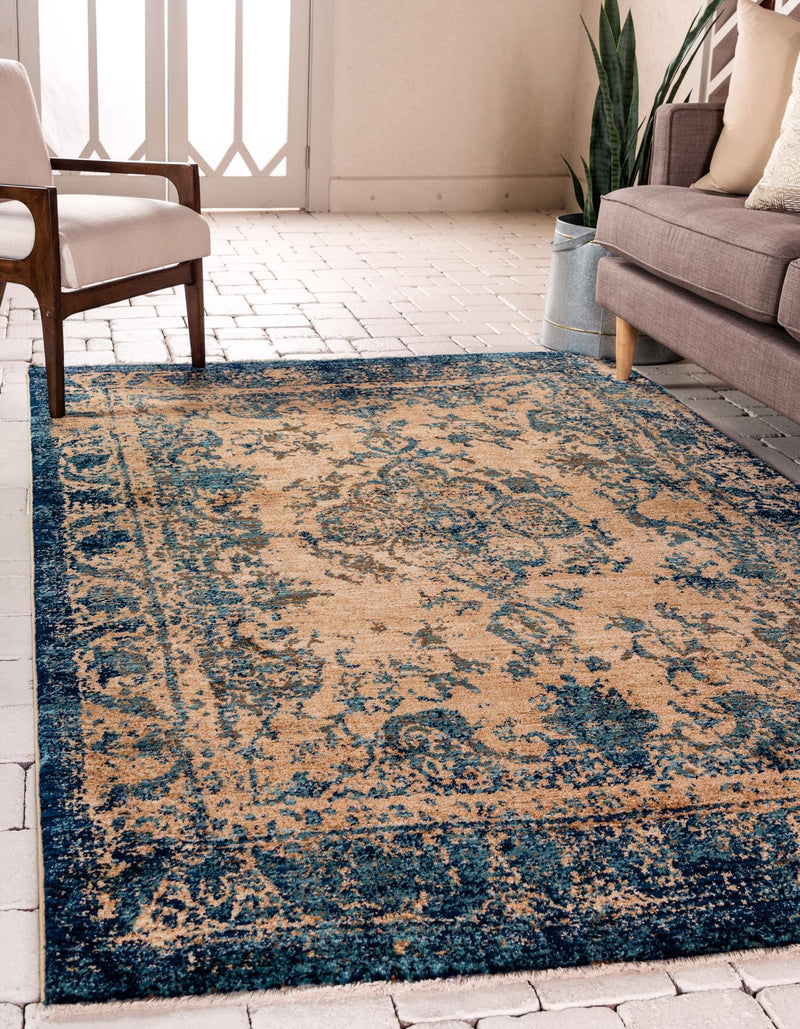 Coastal Haven Collection Area Rug -  Tidepool Rectangle Blue  lifestyle 3