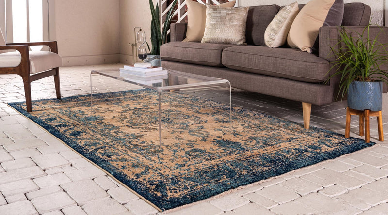 Coastal Haven Collection Area Rug -  Tidepool Rectangle Blue  lifestyle 5