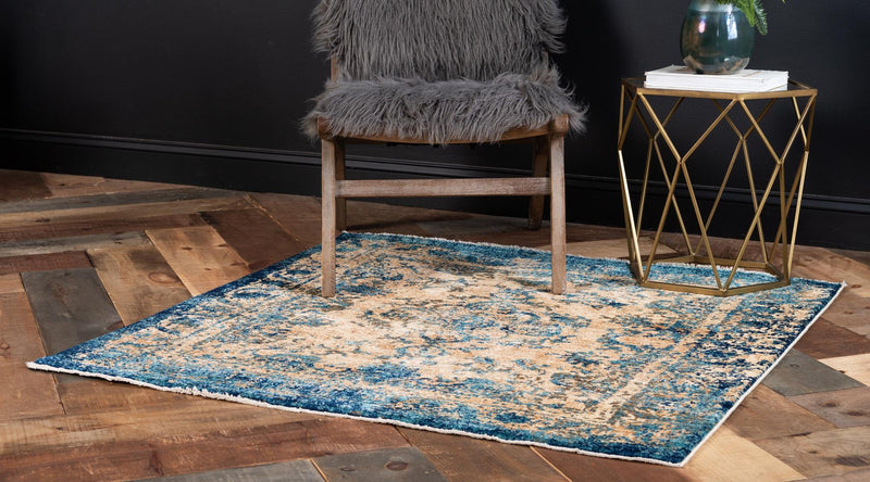 Coastal Haven Collection Area Rug -  Tidepool Square Blue  lifestyle 30