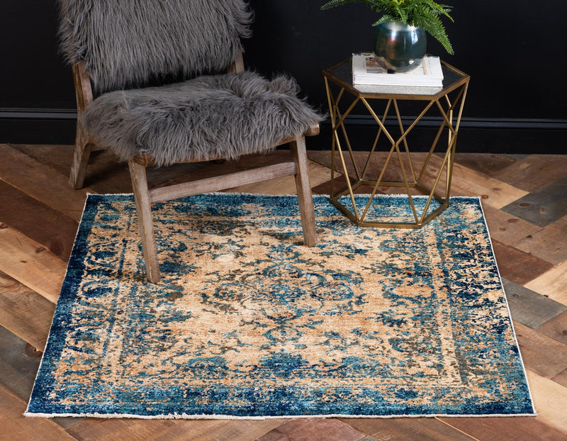 Coastal Haven Collection Area Rug -  Tidepool Square Blue  lifestyle 36