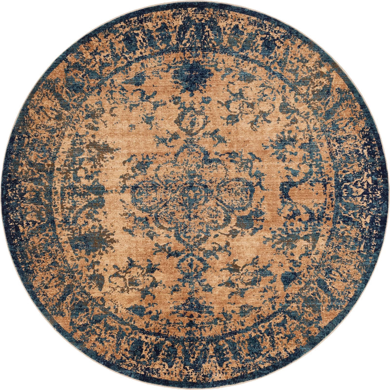 Coastal Haven Collection Area Rug -  Tidepool Round Blue  lifestyle 15