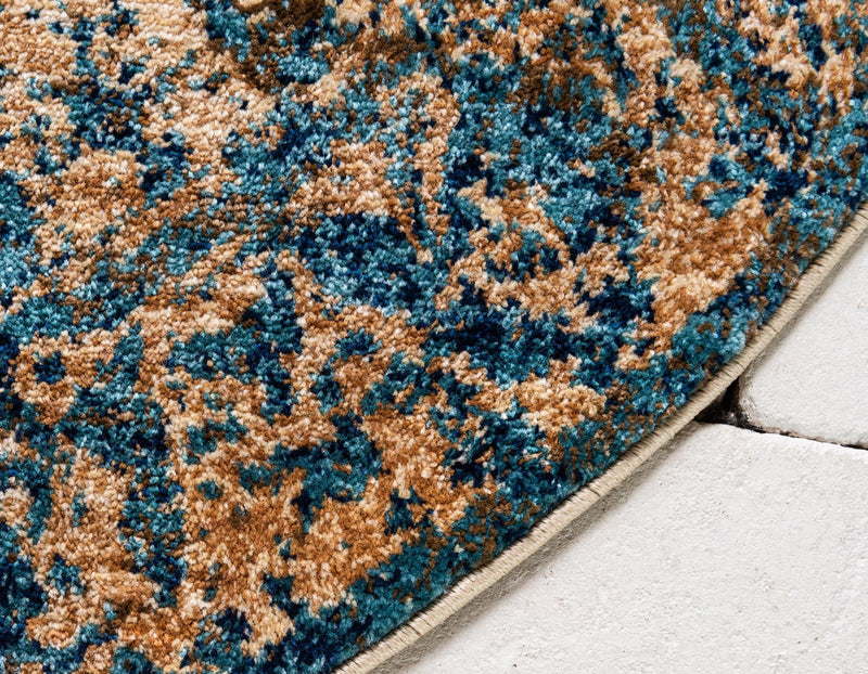 Coastal Haven Collection Area Rug -  Tidepool Round Blue  lifestyle 55