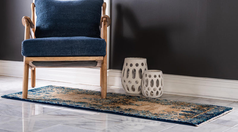 Coastal Haven Collection Area Rug -  Tidepool Runner Blue  lifestyle 24