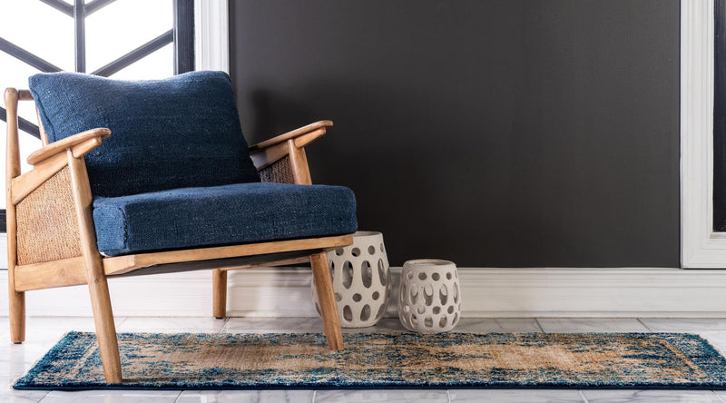 Coastal Haven Collection Area Rug -  Tidepool Runner Blue  lifestyle 29