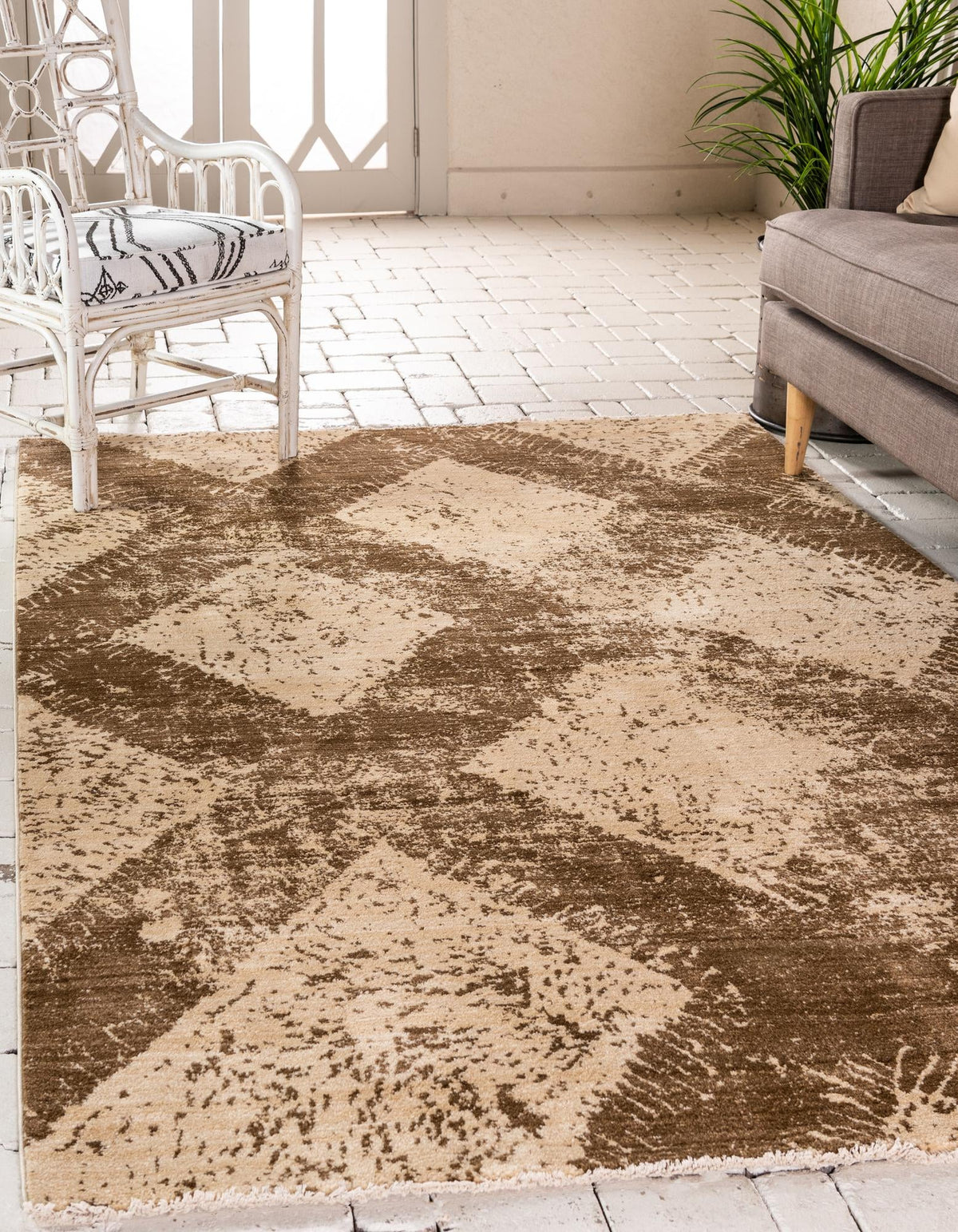 Coastal Haven Collection Area Rug -  Coralreef Rectangle Brown  lifestyle 3