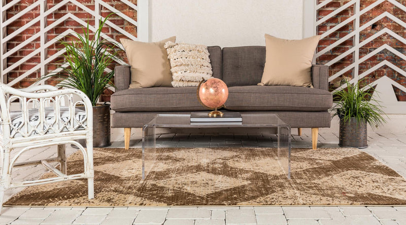 Coastal Haven Collection Area Rug -  Coralreef Rectangle Brown  lifestyle 7