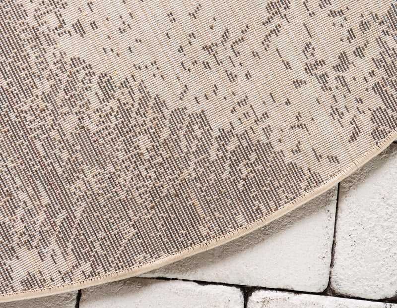 Coastal Haven Collection Area Rug -  Coralreef Round Brown  lifestyle 57