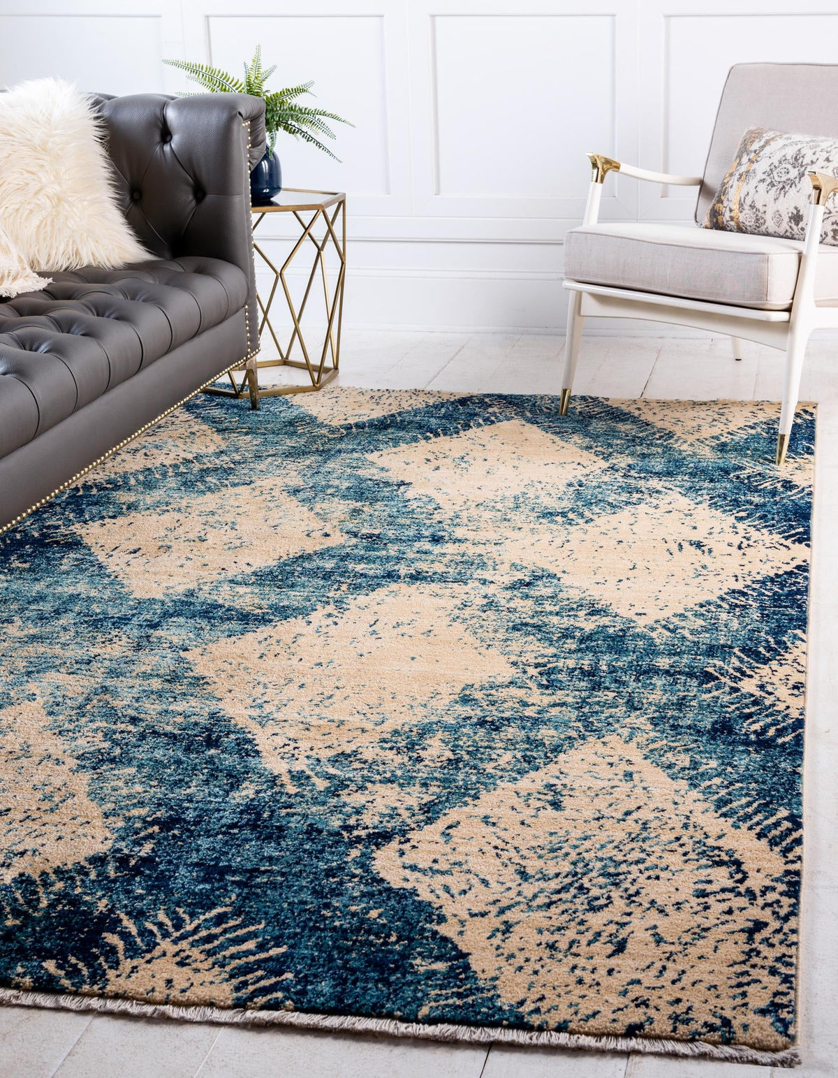 Coastal Haven Collection Area Rug -  Coralreef Rectangle Blue  lifestyle 4