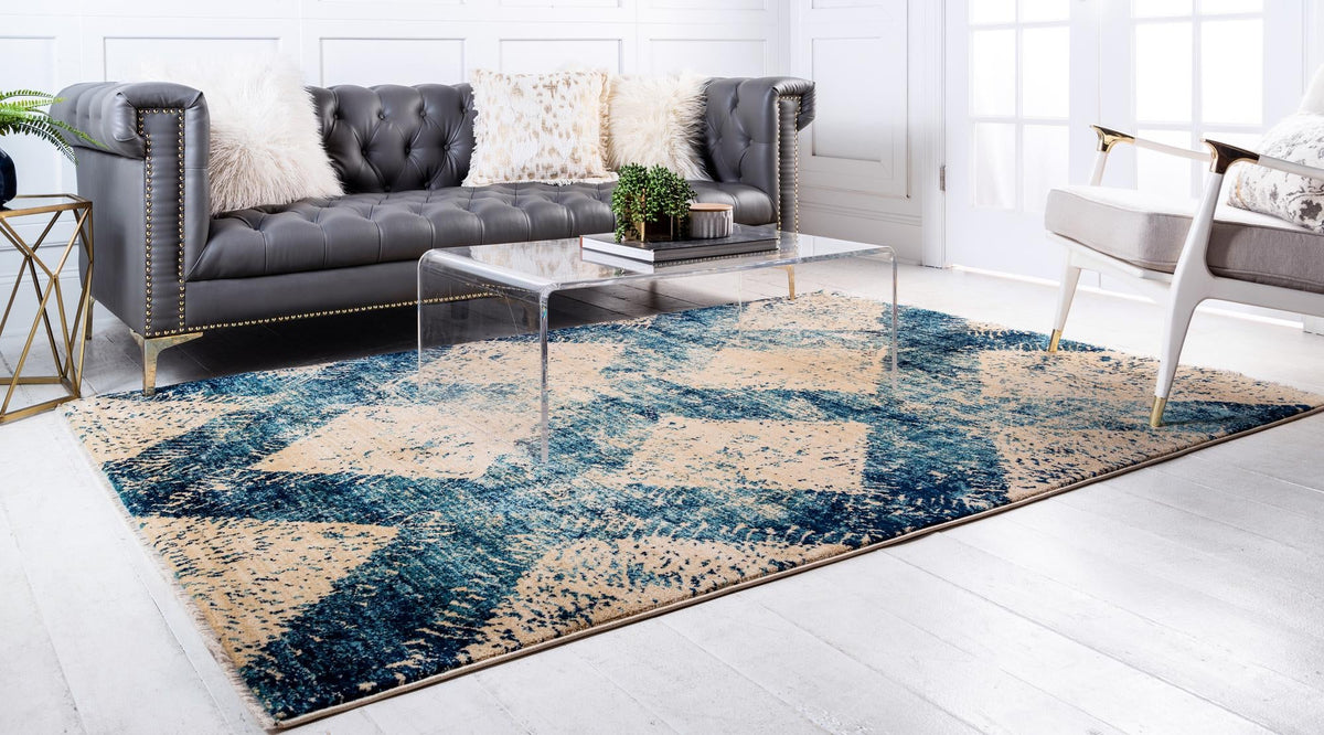Coastal Haven Collection Area Rug -  Coralreef Rectangle Blue  lifestyle 6