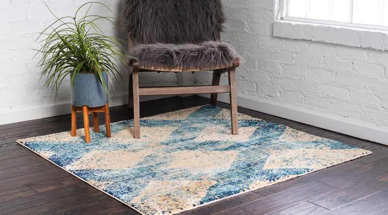 Coastal Haven Collection Area Rug -  Coralreef Square Blue  lifestyle 35