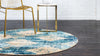 Coastal Haven Collection Area Rug -  Coralreef Round Blue  lifestyle 35