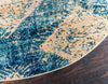 Coastal Haven Collection Area Rug -  Coralreef Round Blue  lifestyle 55