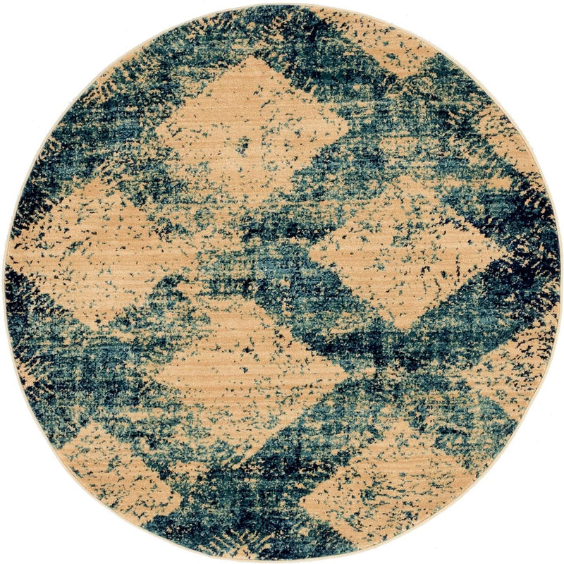 Coastal Haven Collection Area Rug -  Coralreef Round Blue  lifestyle 24