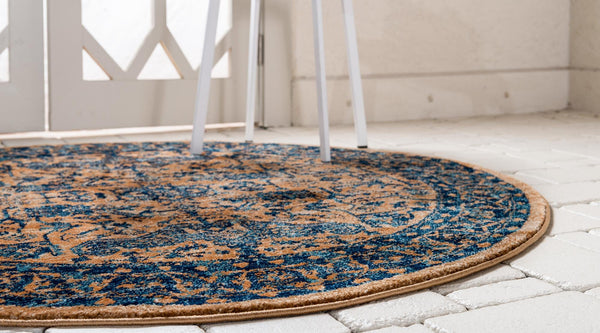 Coastal Haven Collection Area Rug -  Mariner Round Orange  lifestyle 21