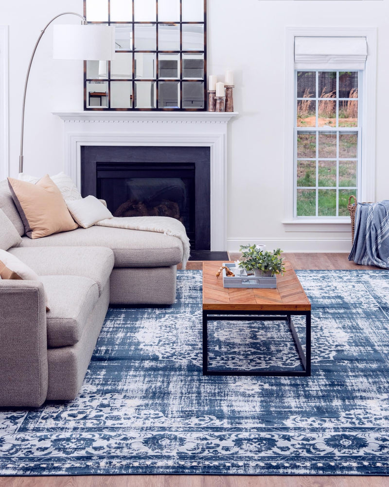 Heirloom Harbor Collection Area Rug - Heritage Rectangle Dark Blue  lifestyle 54