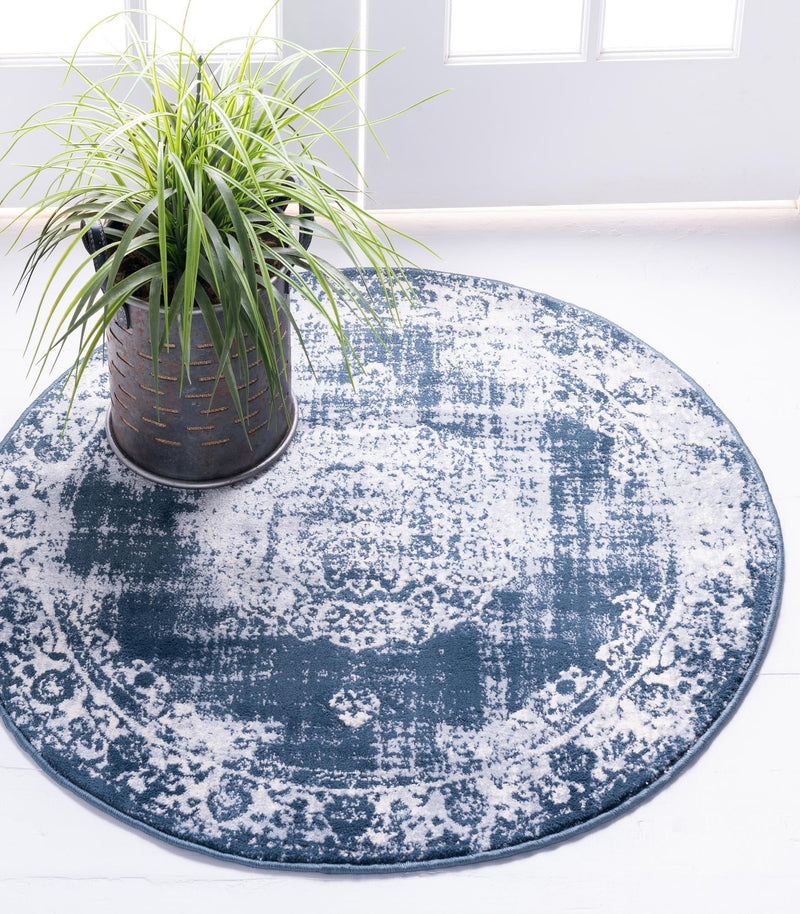 Heirloom Harbor Collection Area Rug - Heritage Round Dark Blue  lifestyle 77