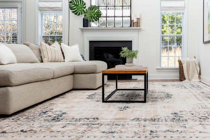Heirloom Harbor Collection Area Rug - Heritage Rectangle Beige and Blue  lifestyle 57