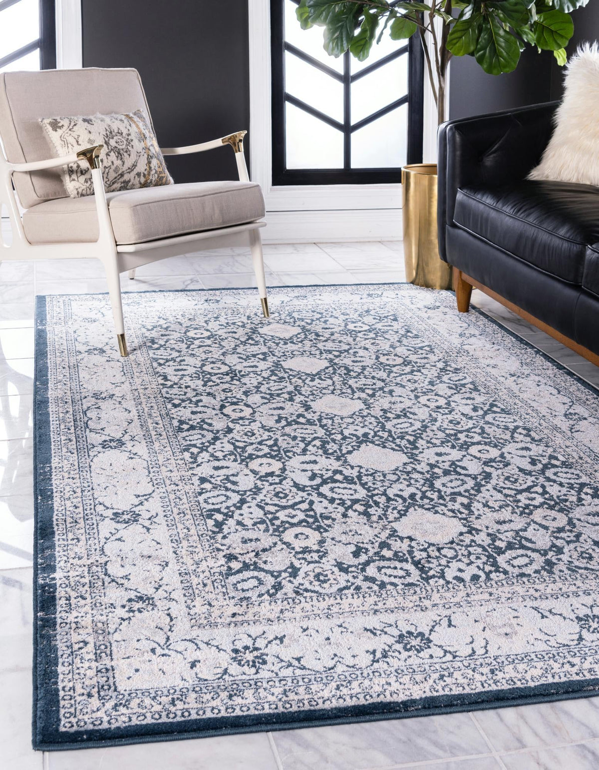 Heirloom Harbor Collection Area Rug -  Cove Rectangle Dark Blue  lifestyle 5