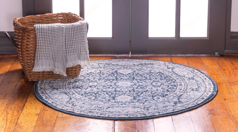 Heirloom Harbor Collection Area Rug -  Cove Round Dark Blue  lifestyle 45