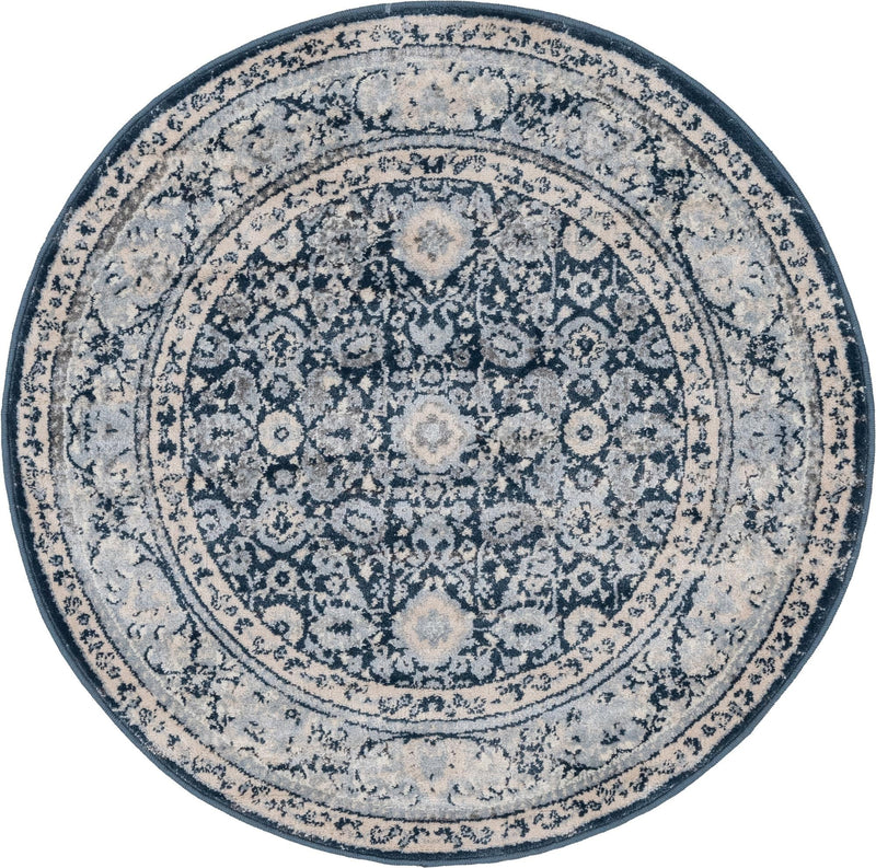 Heirloom Harbor Collection Area Rug -  Cove Round Dark Blue  lifestyle 33