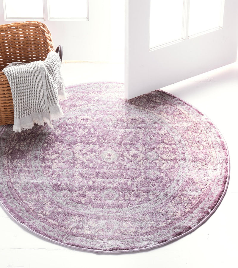 Heirloom Harbor Collection Area Rug -  Cove Round Violet  lifestyle 50