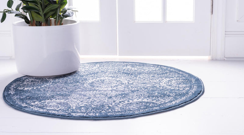 Heirloom Harbor Collection Area Rug -  Marina Round Dark Blue  lifestyle 43