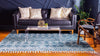 Himalaya Heights Collection Area Rug - Everest Square Dark Blue  lifestyle 29