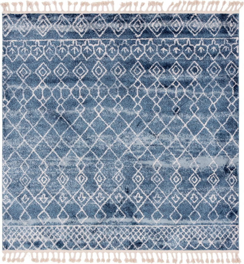 Himalaya Heights Collection Area Rug - Everest Square Dark Blue  lifestyle 11